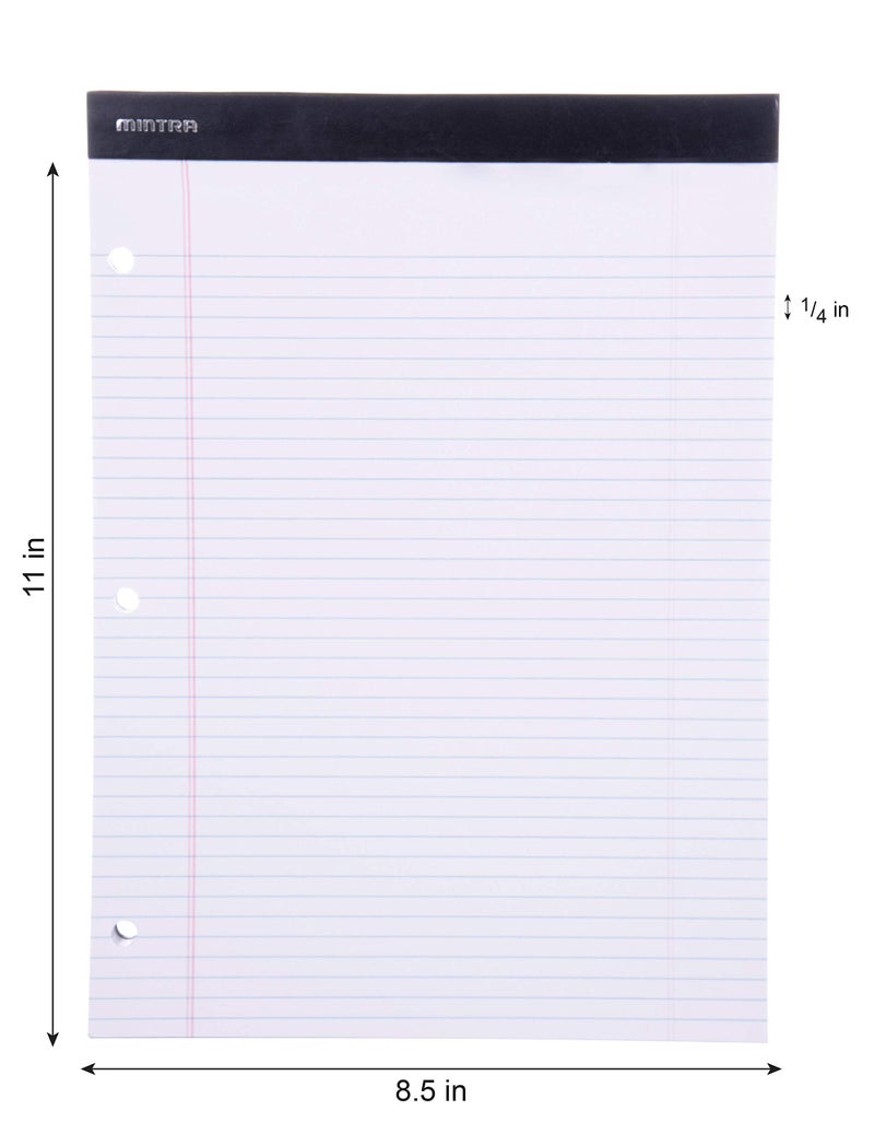 Mintra Office Legal Pads (Double Pad 3pk (White), 8.5in x 11in (Narrow Ruled)) - Image 2